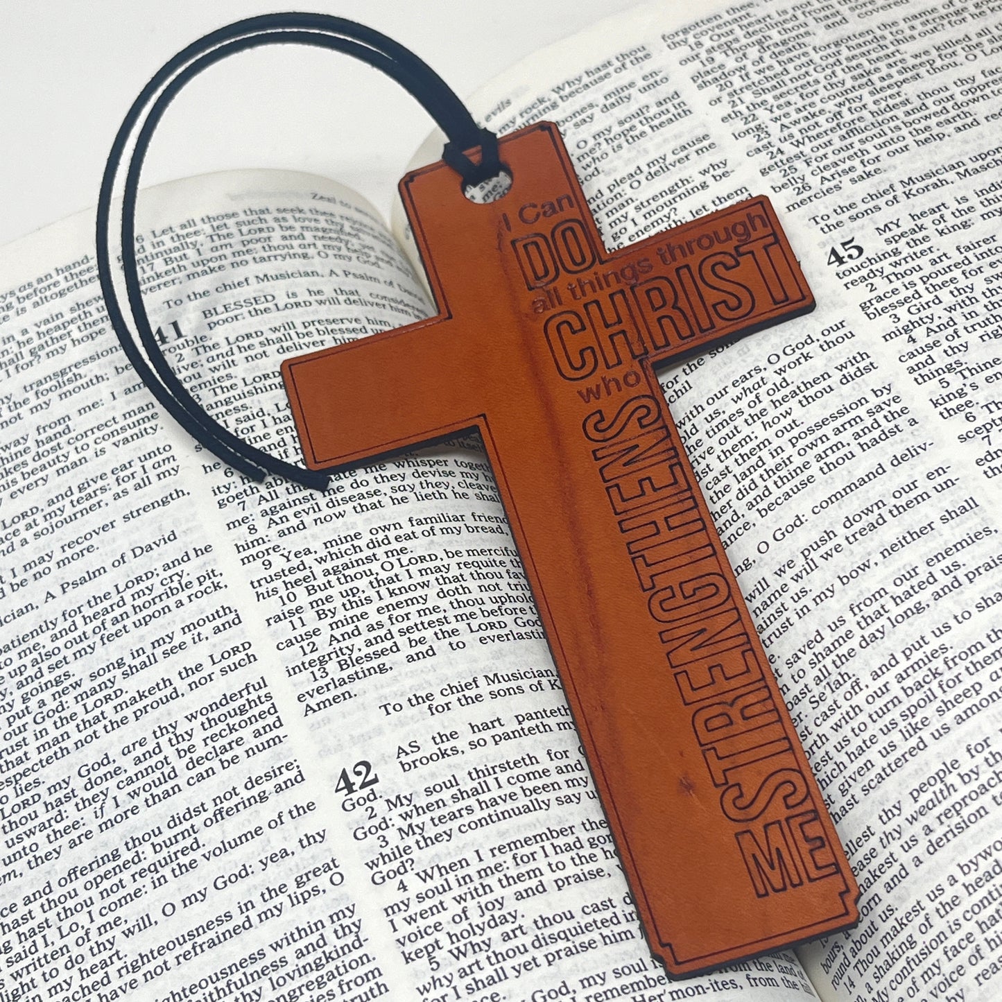 I Can Do All Things Through Christ Philippians 4 13 Cross Bookmark, Gift for Christian Men Bible Bookmark
