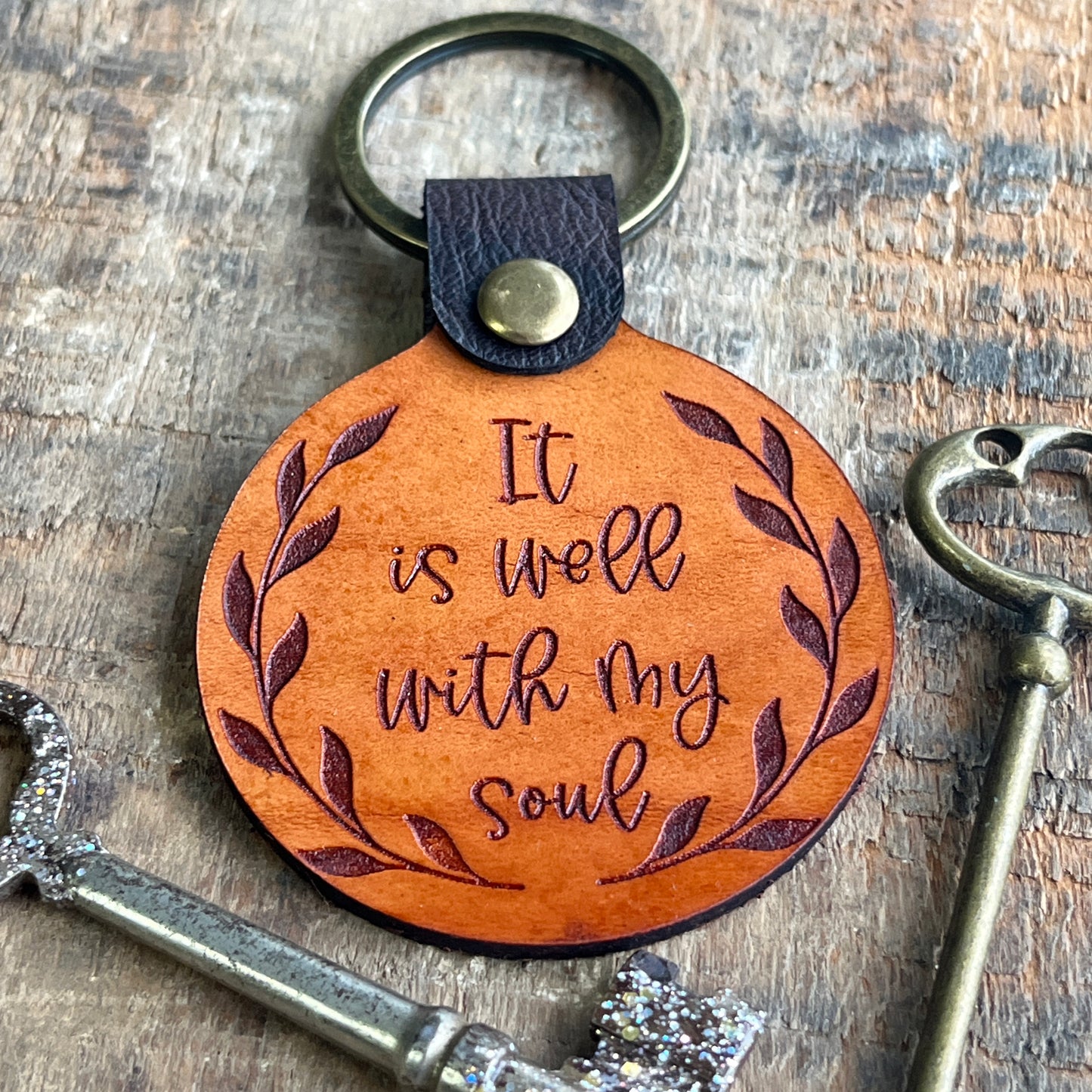 Christian Baptism Gift Ideas, It is Well with My Soul Christian Keychain, Christian Gifts