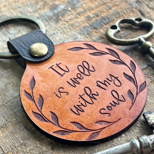 it is well with my soul keychain, front