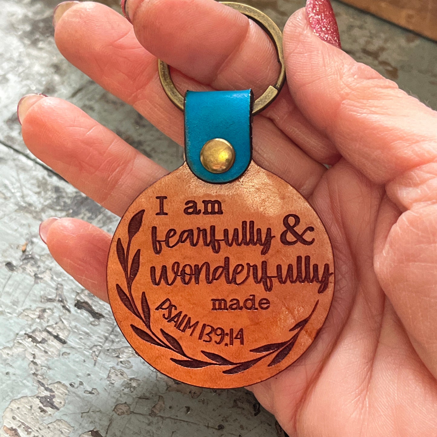 Fearfully and Wonderfully Made Christian Keychain, Psalm 139, Keychains with Scripture