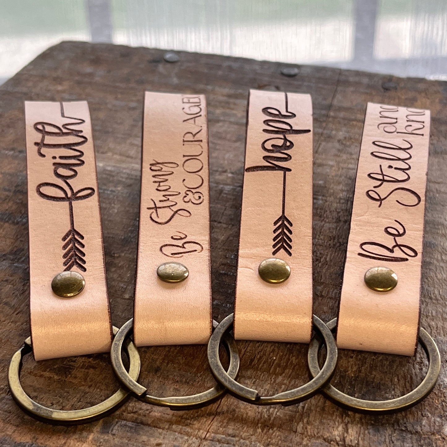 Be Still and Know, Psalm 46 Bible Verse Leather Keychain Gift