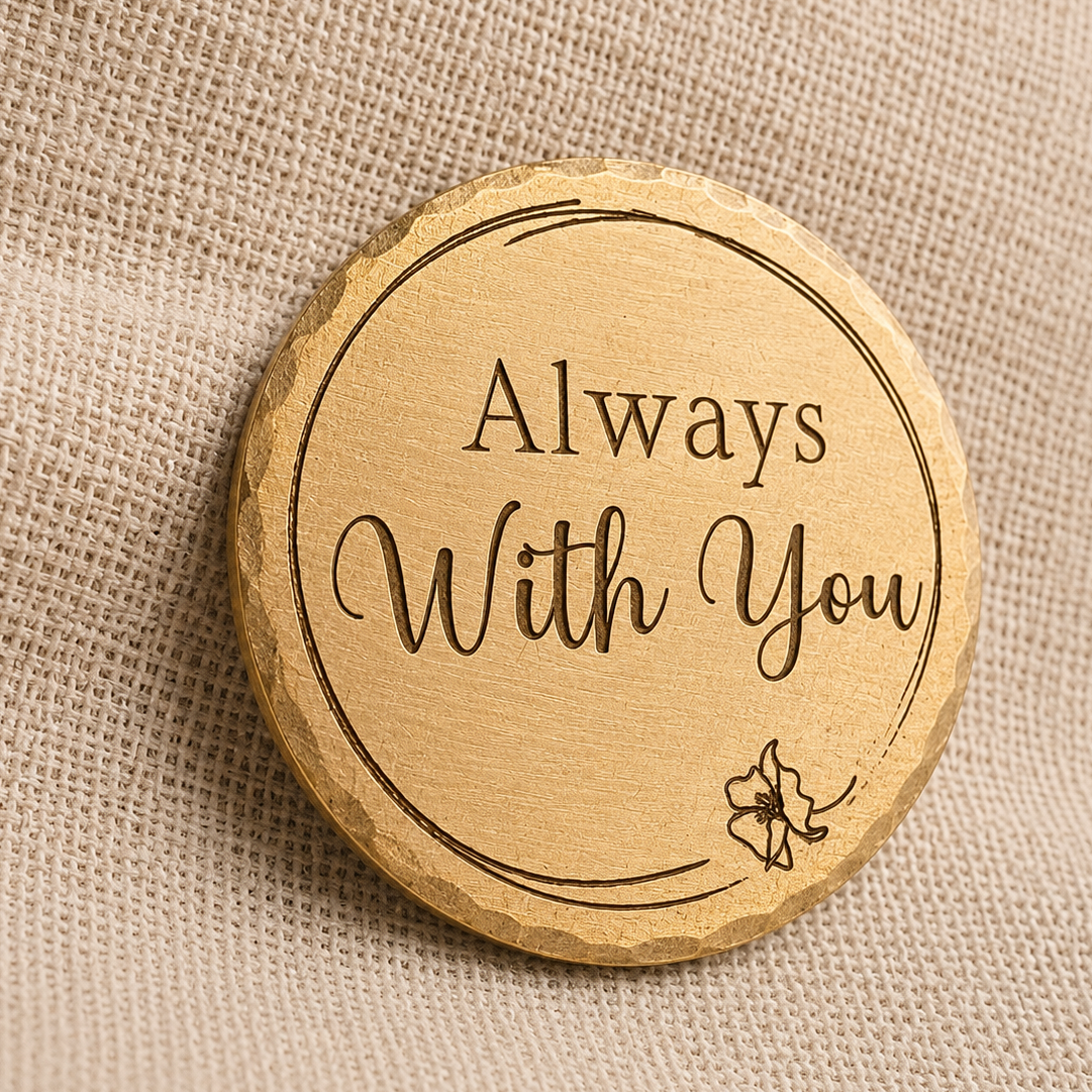 always with you brass memorial coin