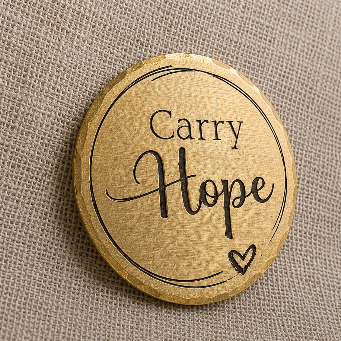 carry hope encouragement brass coin