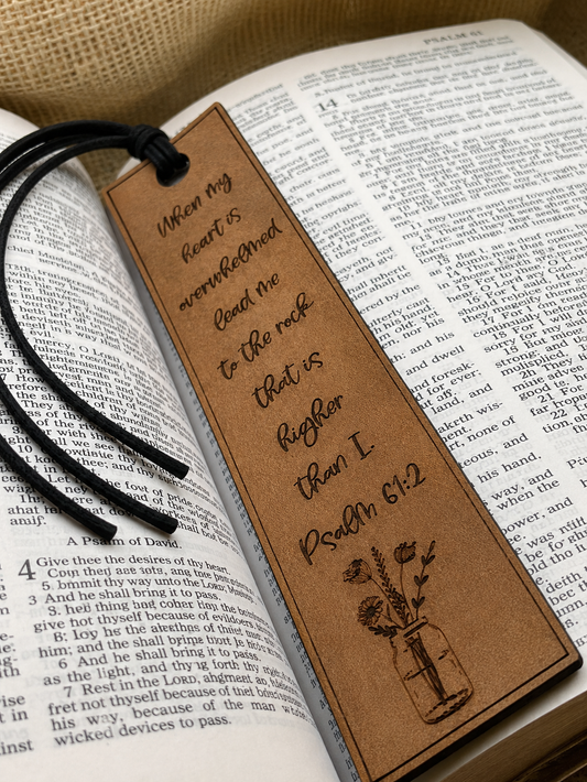 Lead Me to the Rock — Leather Bookmark
