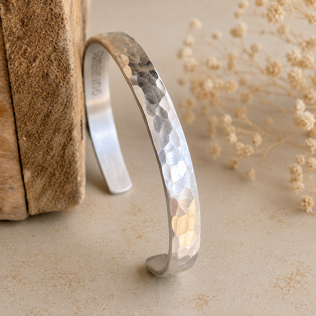 Hammered Secret Message Cuff Bracelet | Personalized Hidden Message Bracelet | Encouragement Gift for Her