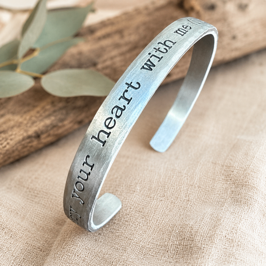 I Carry Your Heart — Engraved Cuff Bracelet