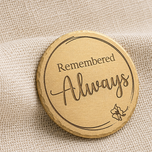 remembered always memorial brass coin