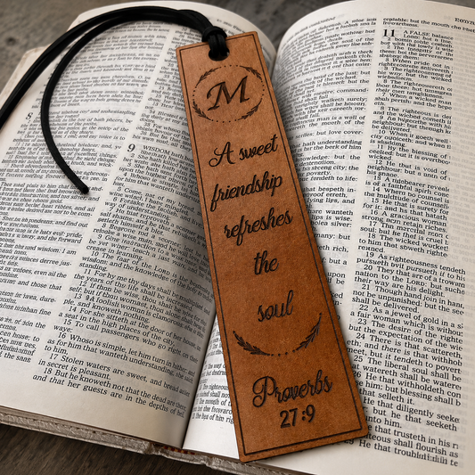 A Sweet Friendship Refreshes the Soul — Leather Bookmark