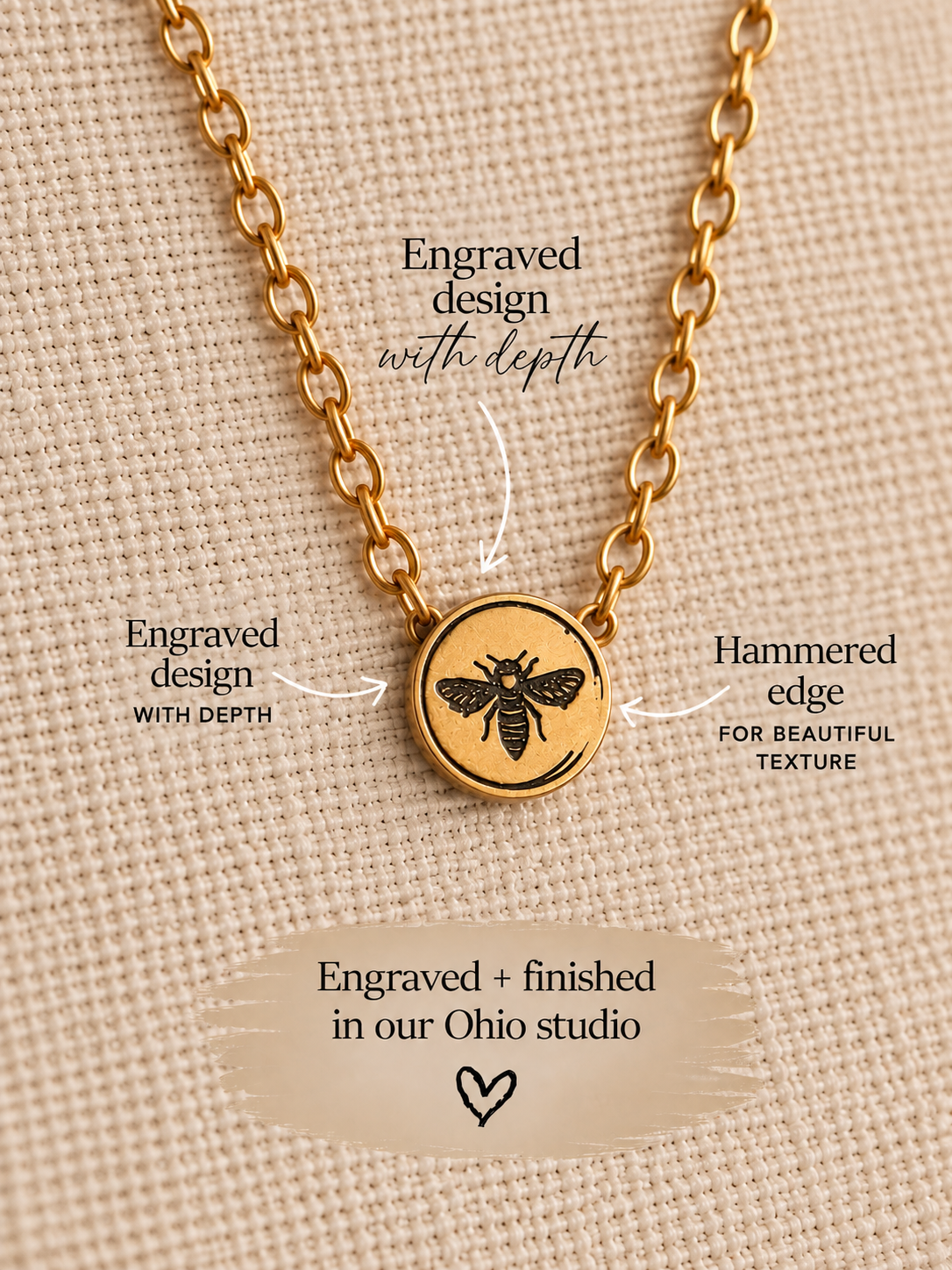 Bee You Necklace | Engraved Keepsake Necklace