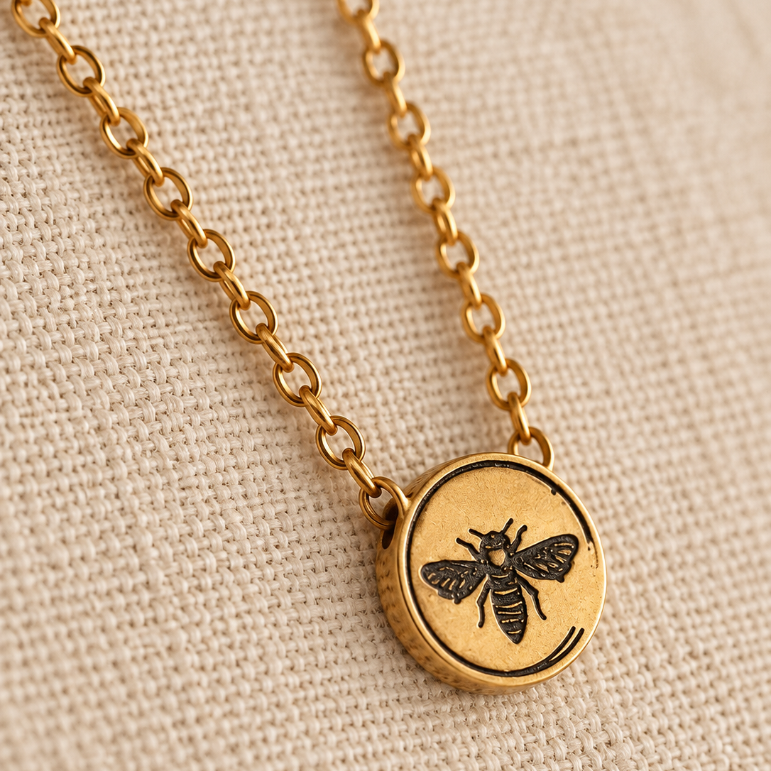 gold bee pendant necklace