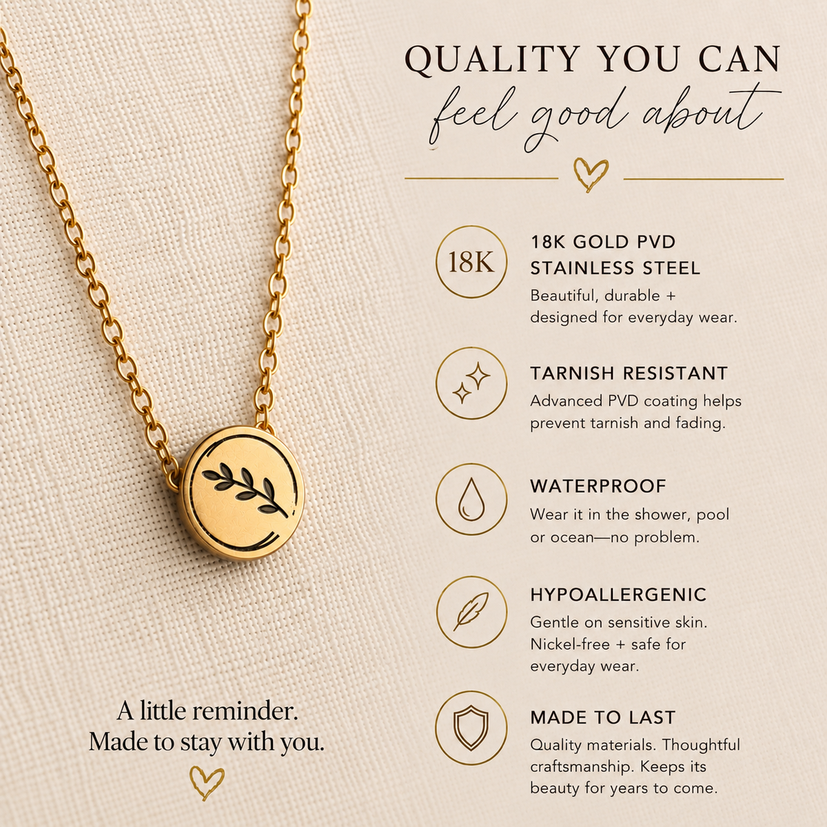 Find Peace Branch Necklace | Engraved Keepsake Jewelry
