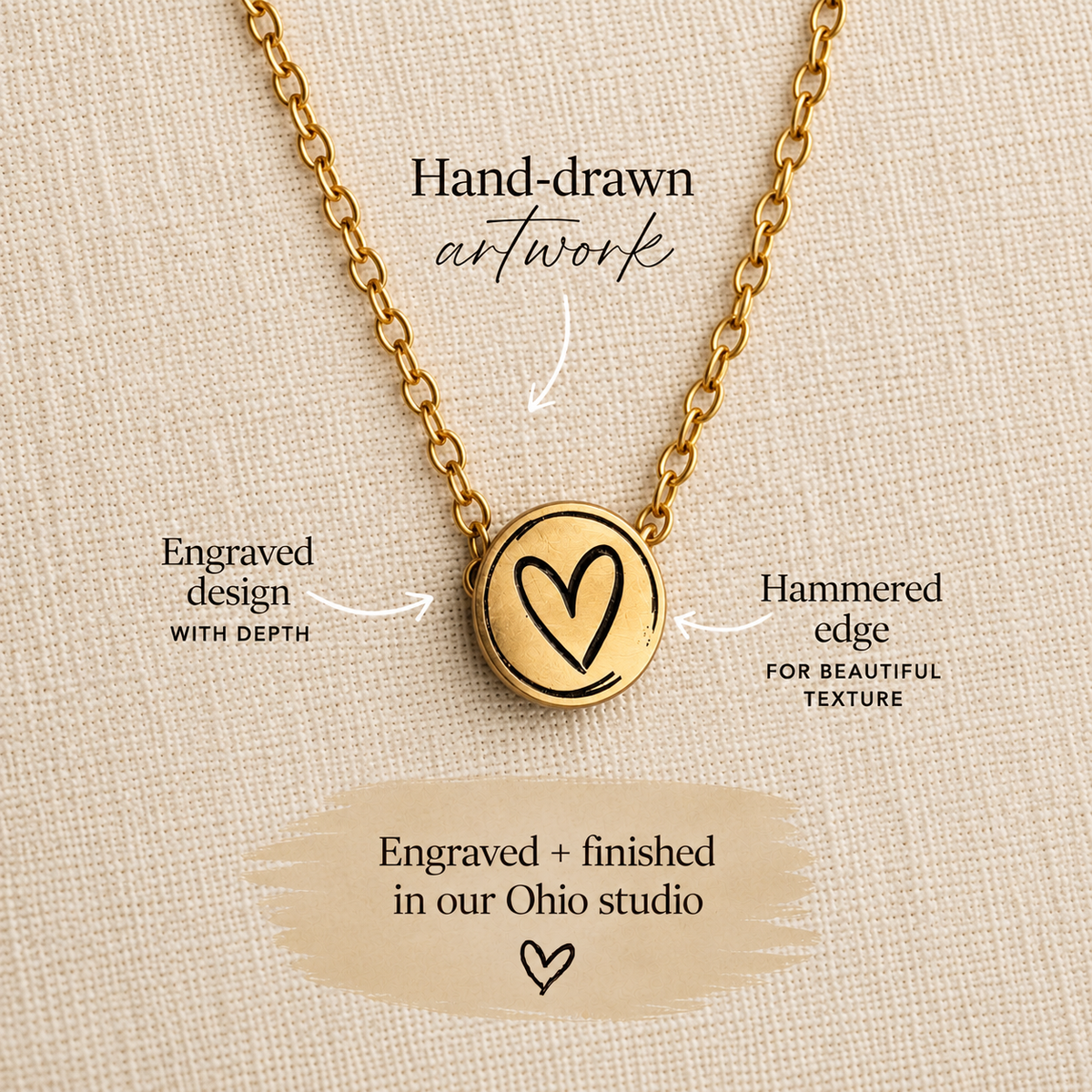 You Are Loved Heart Necklace | Engraved Keepsake Jewelry