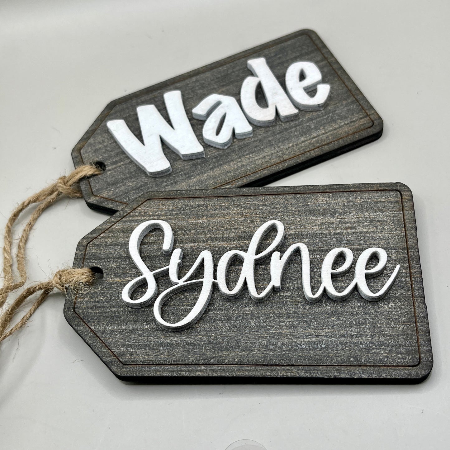 Personalized Wooden Gift Tags in Black