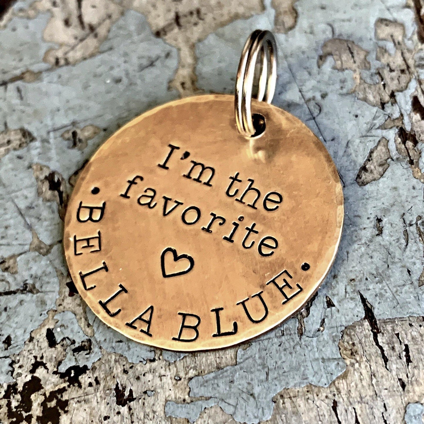 Large Brass Personalized I'm the Favorite Pet Tag - KyleeMae Designs