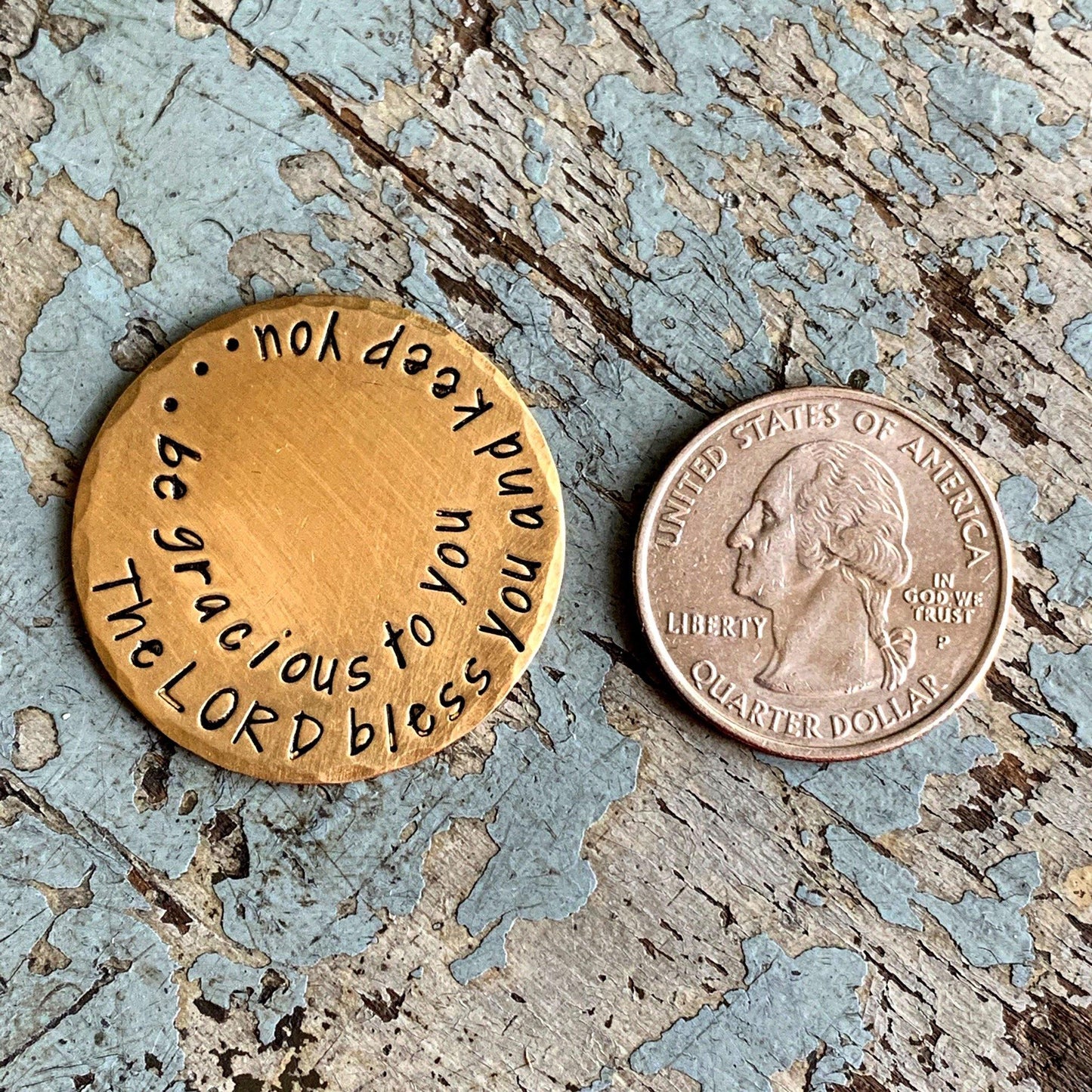 1 1/4" diameter brass coin