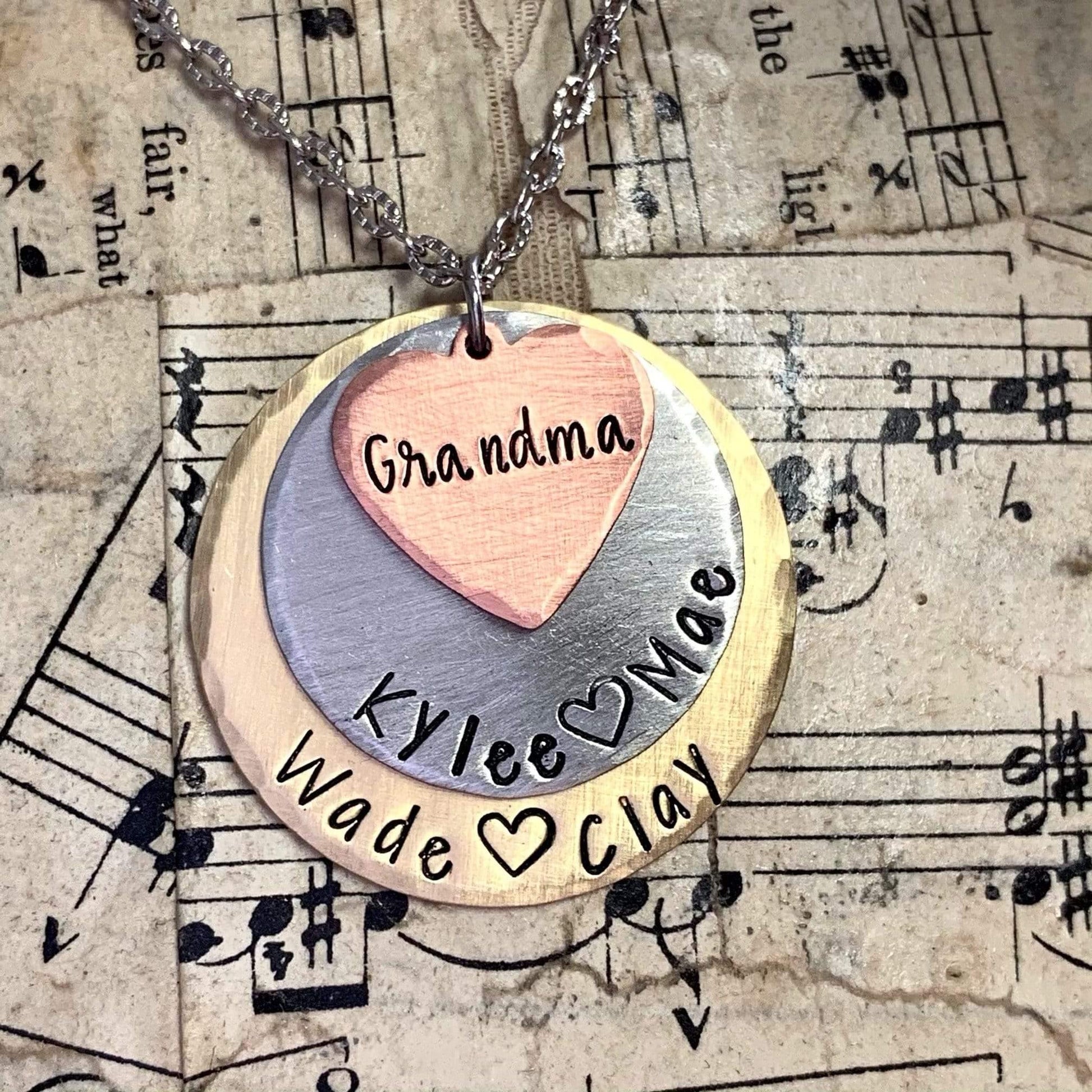 Gifts for Grandma, Personalized Grandma Engraved Custom Jewelry, Nana Necklace - KyleeMae Designs