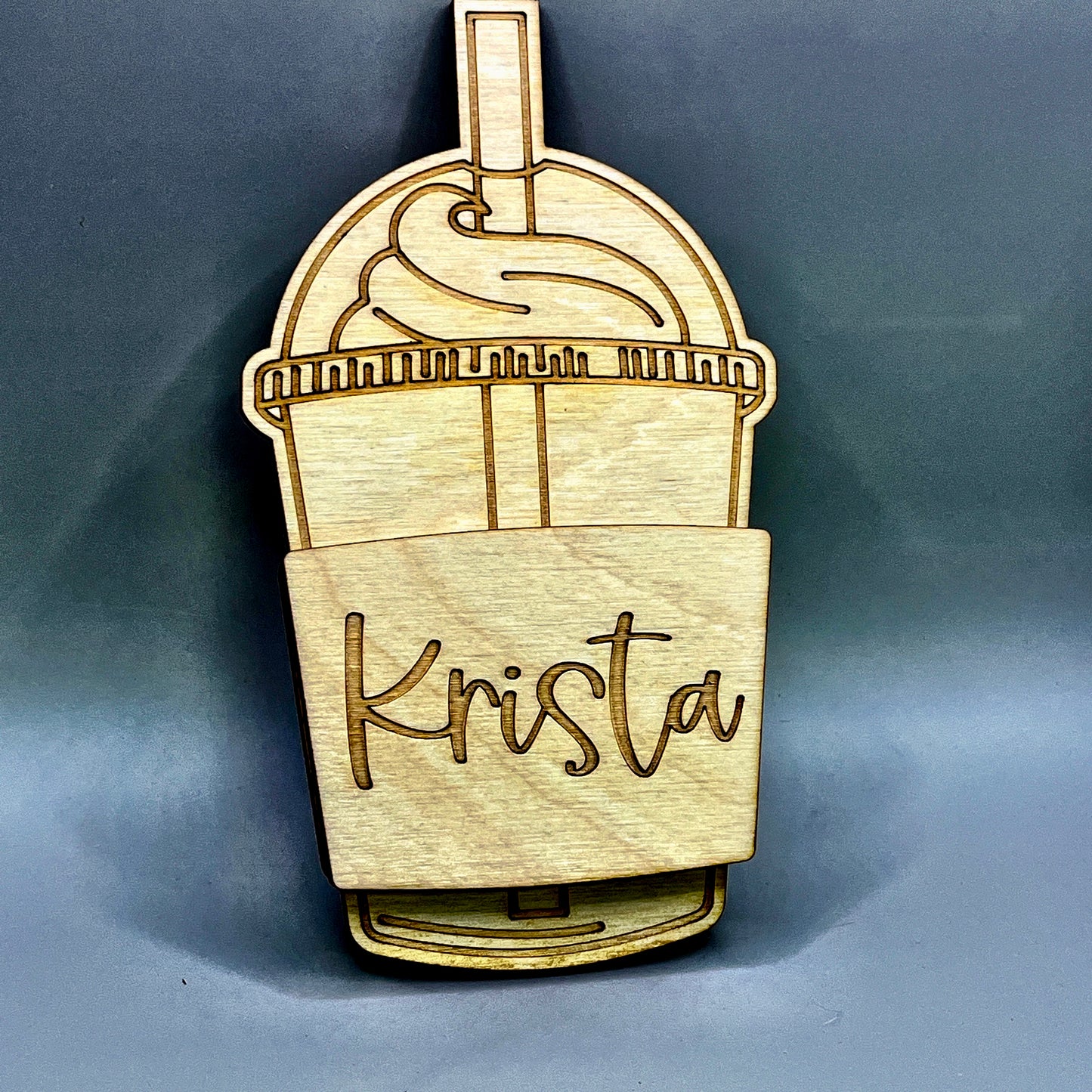 Personalized Coffee Gift Card Holder with Engraved Name