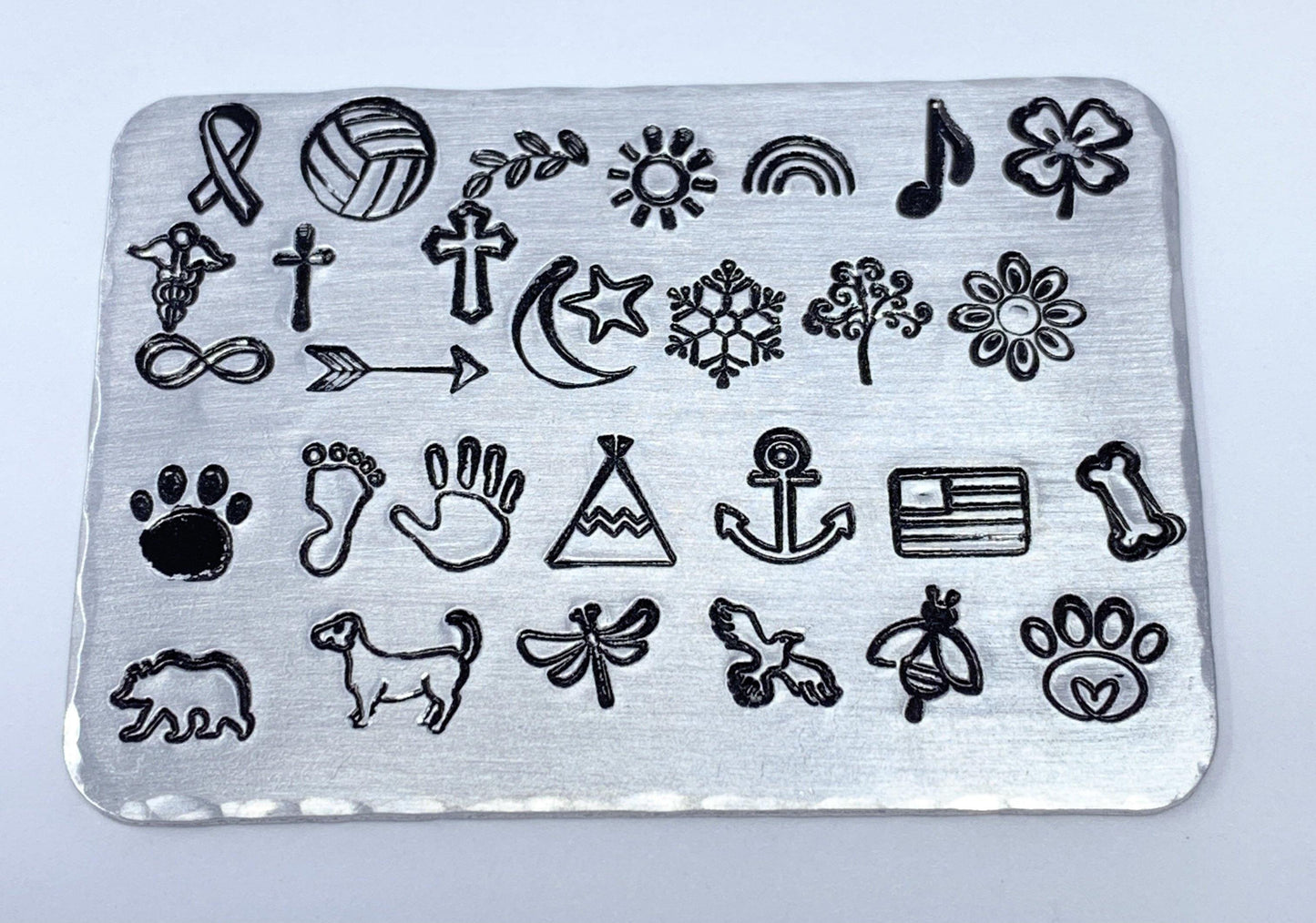 Medium Brass Dog Tag with Paw Print Design - KyleeMae Designs