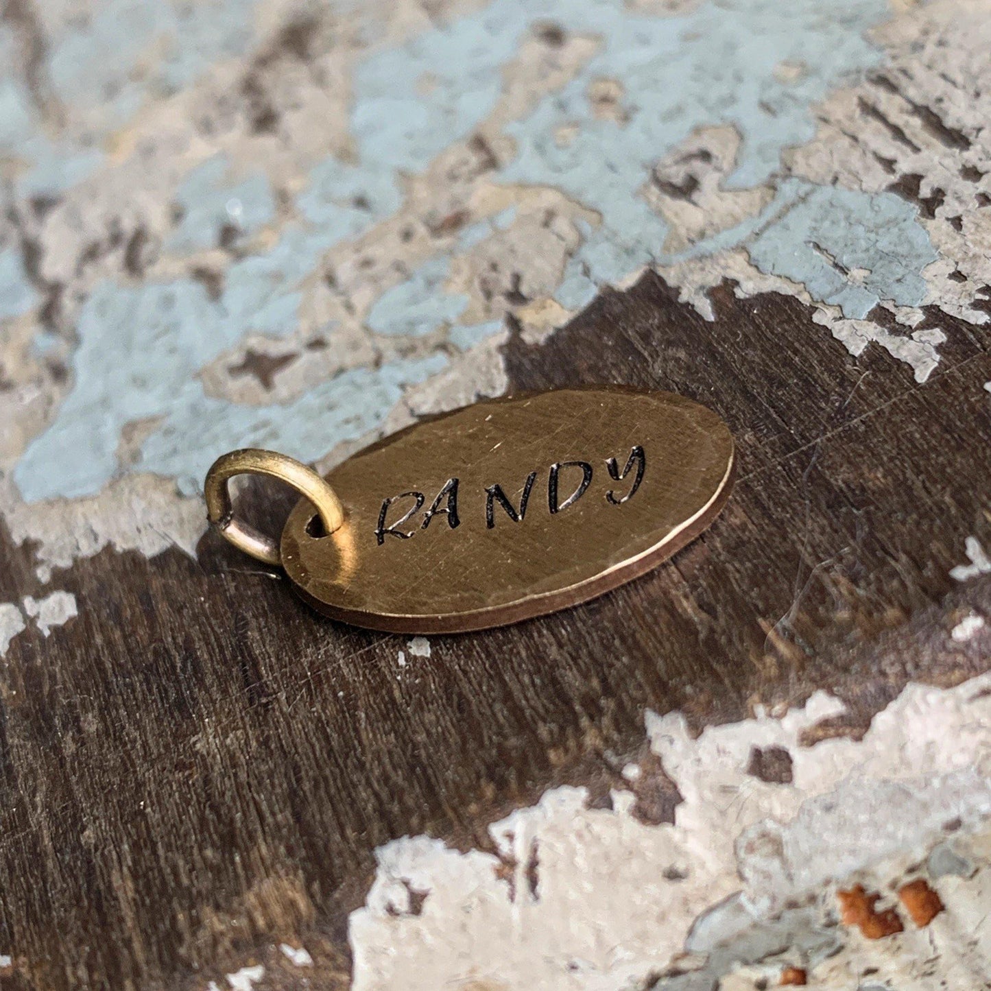 Personalized Brass Oval Name Charm - KyleeMae Designs