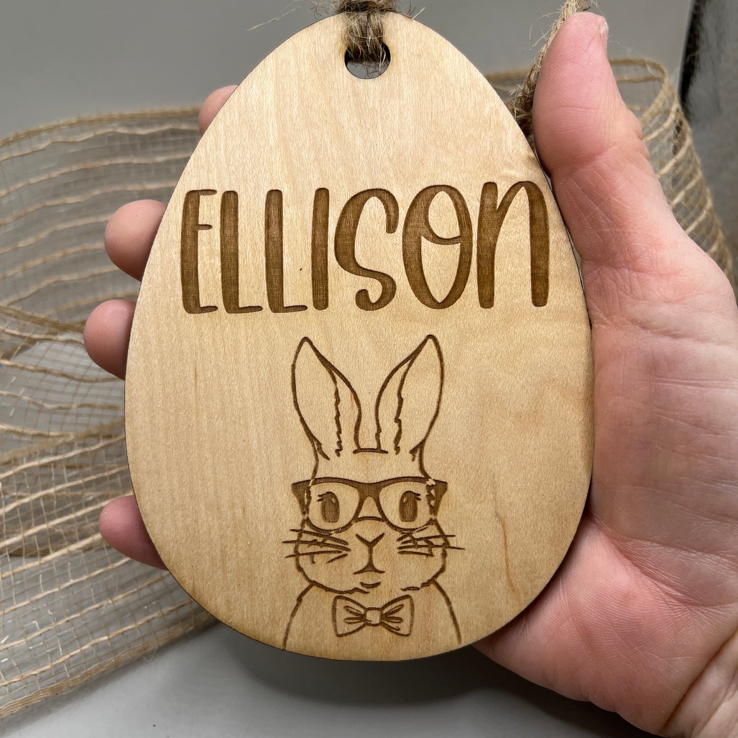 Laser Engraved Easter Tags, First Easter Ornament, Easter Tag