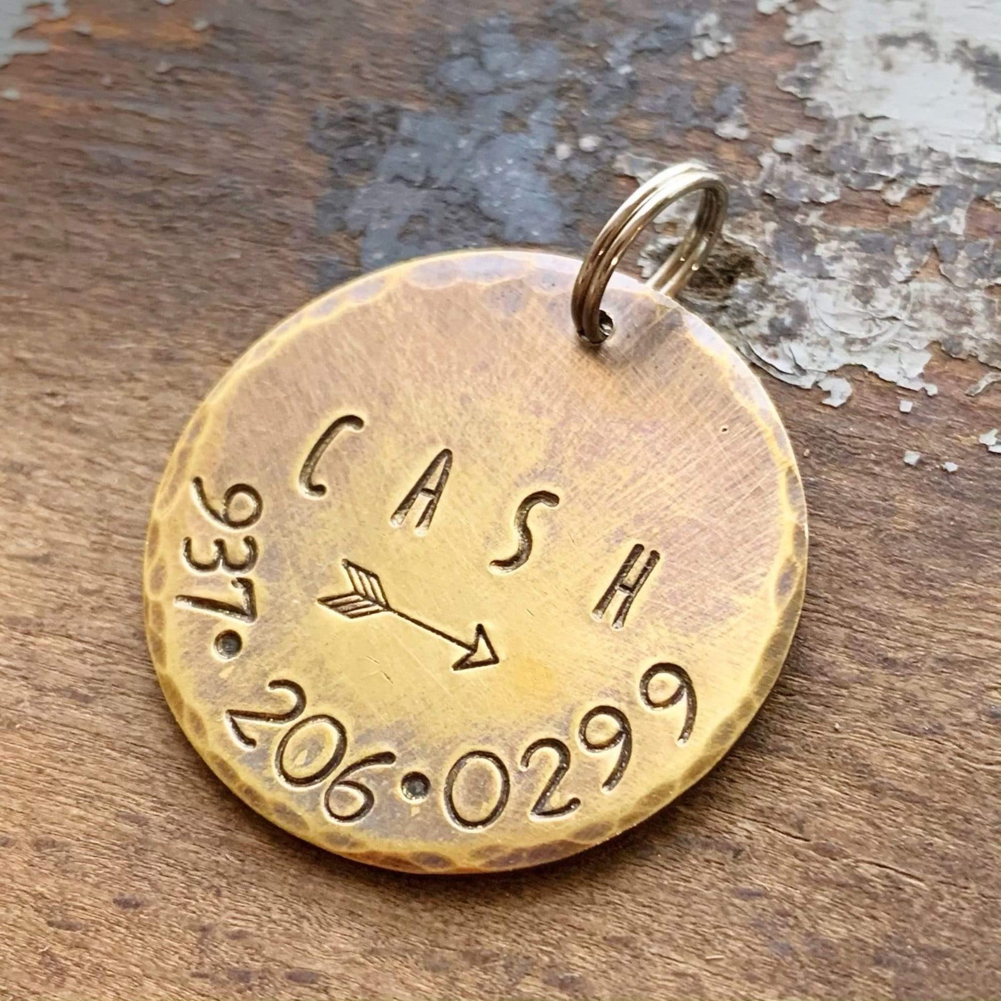 Brass Dog Tag for Collar - Personalized Pet Tag - Kyleemae Designs