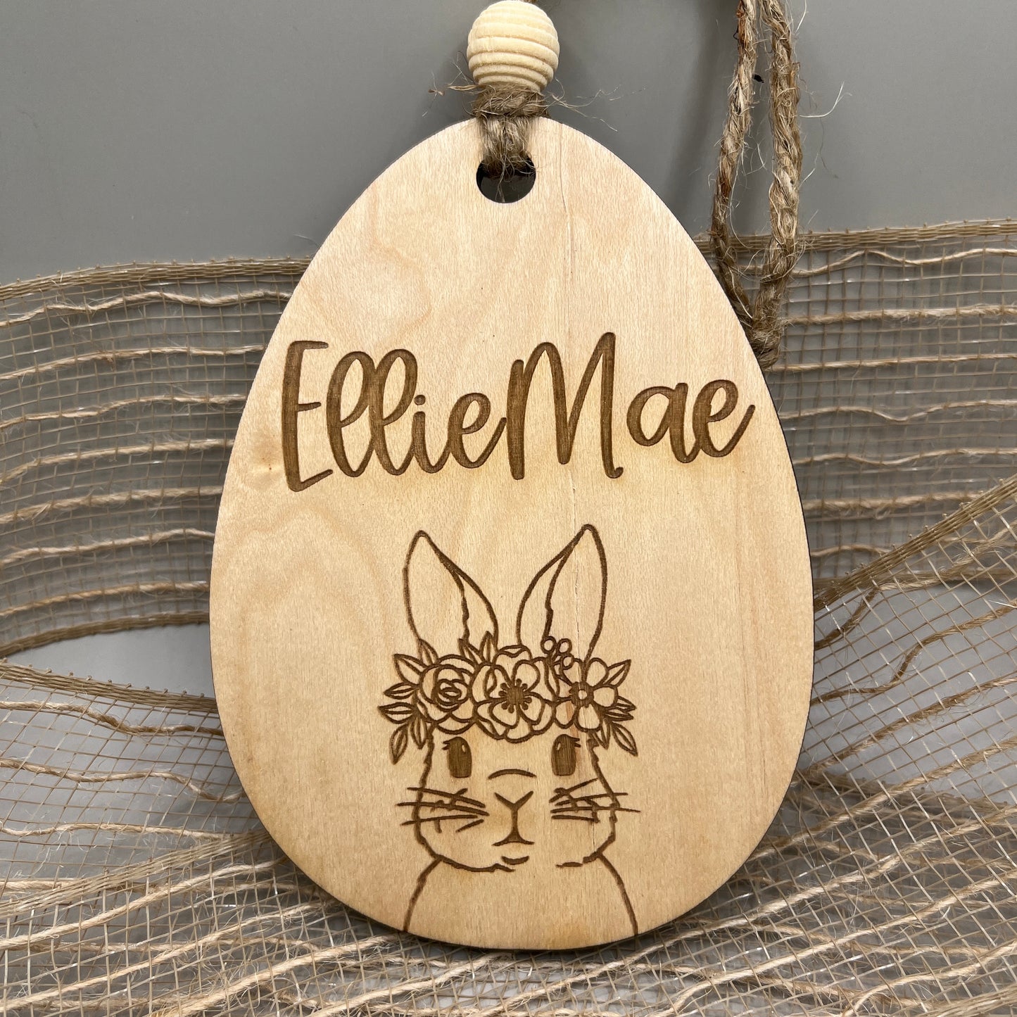 Vintage Bunny Sign, Laser Engraved Easter Tags, First Easter Ornament, Easter Tag