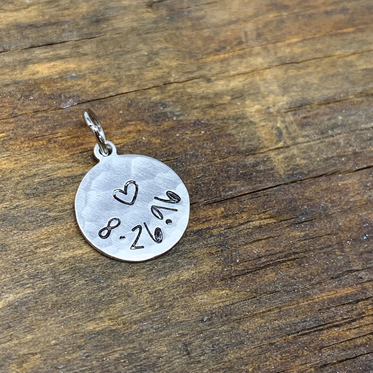 Tiny Round Silver Date Charm