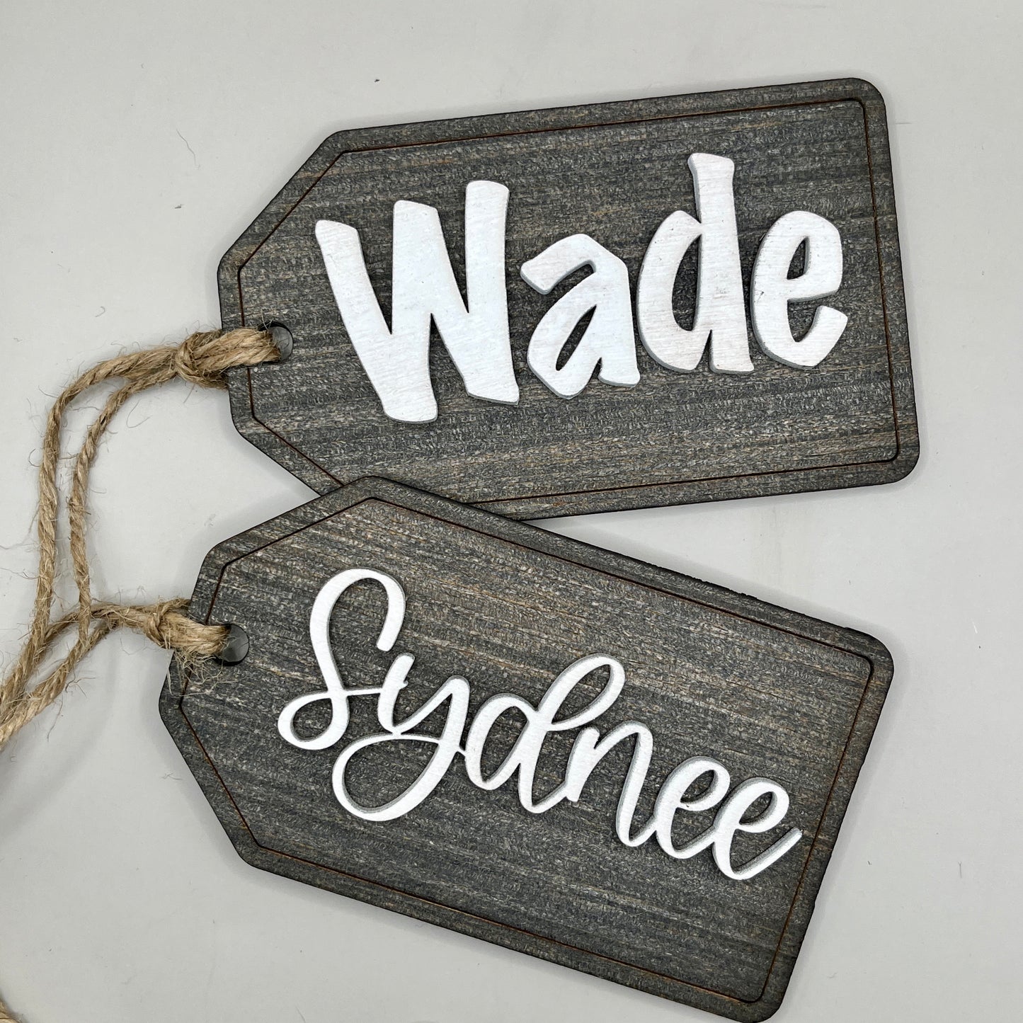 Personalized Wooden Gift Tags in Black