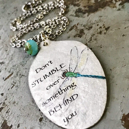 Don't stumble over something behind you necklace - kyleemae designs