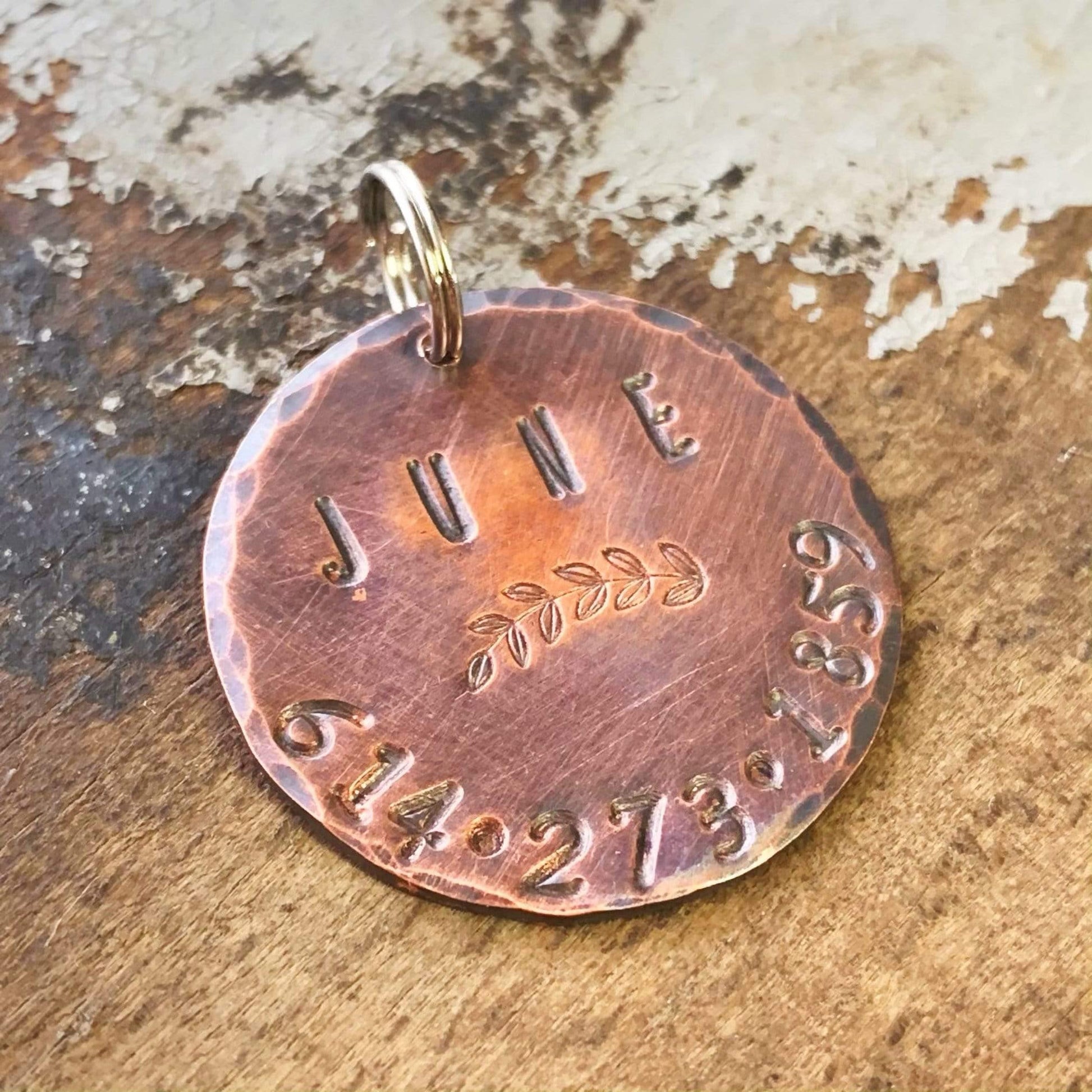 stamped dog tag copper kyleemae designs