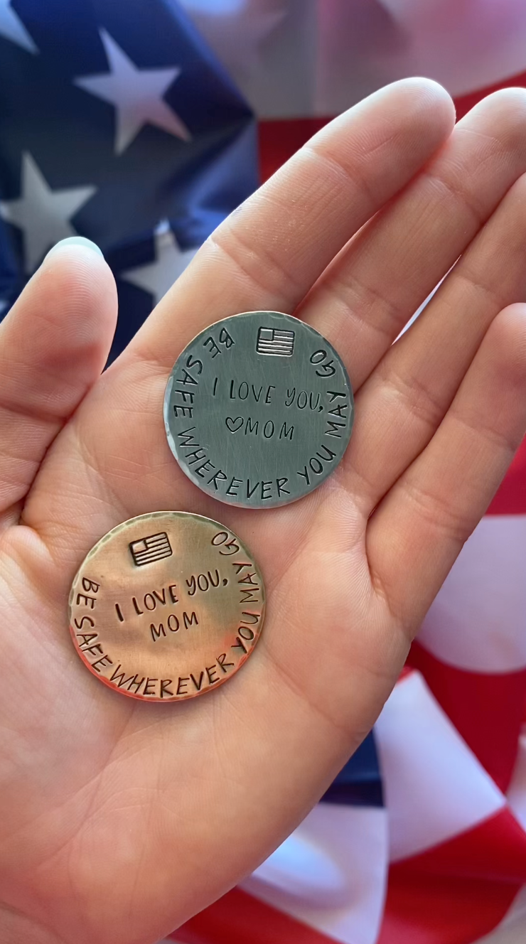 Deployment Gift for Loved One, Personalized Pocket Coin - KyleeMae Designs