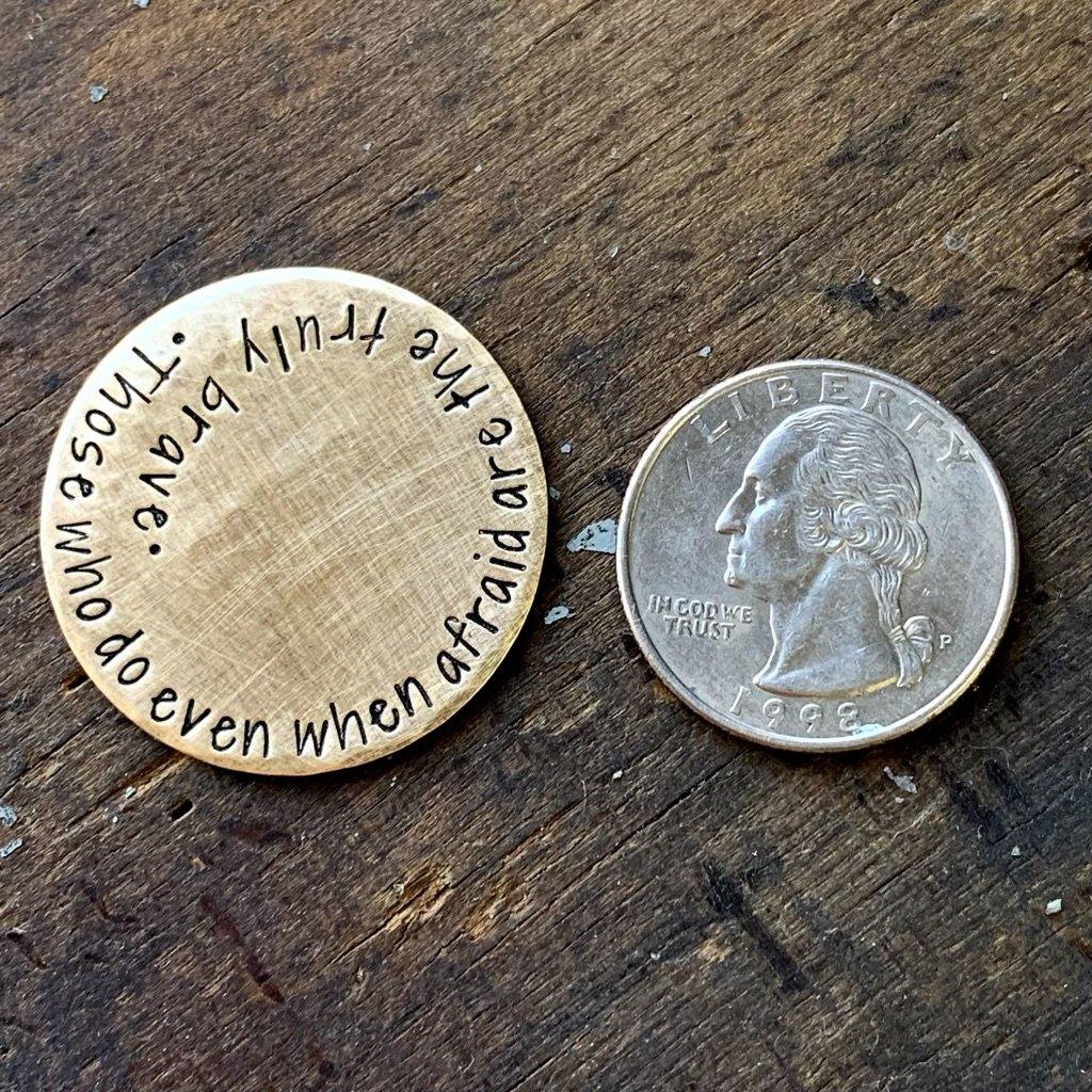 brass quote coin