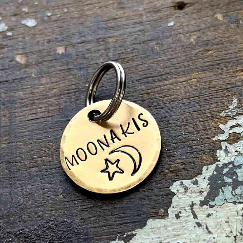 small brass pet tag