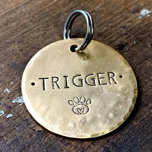 personalized brass pet tag