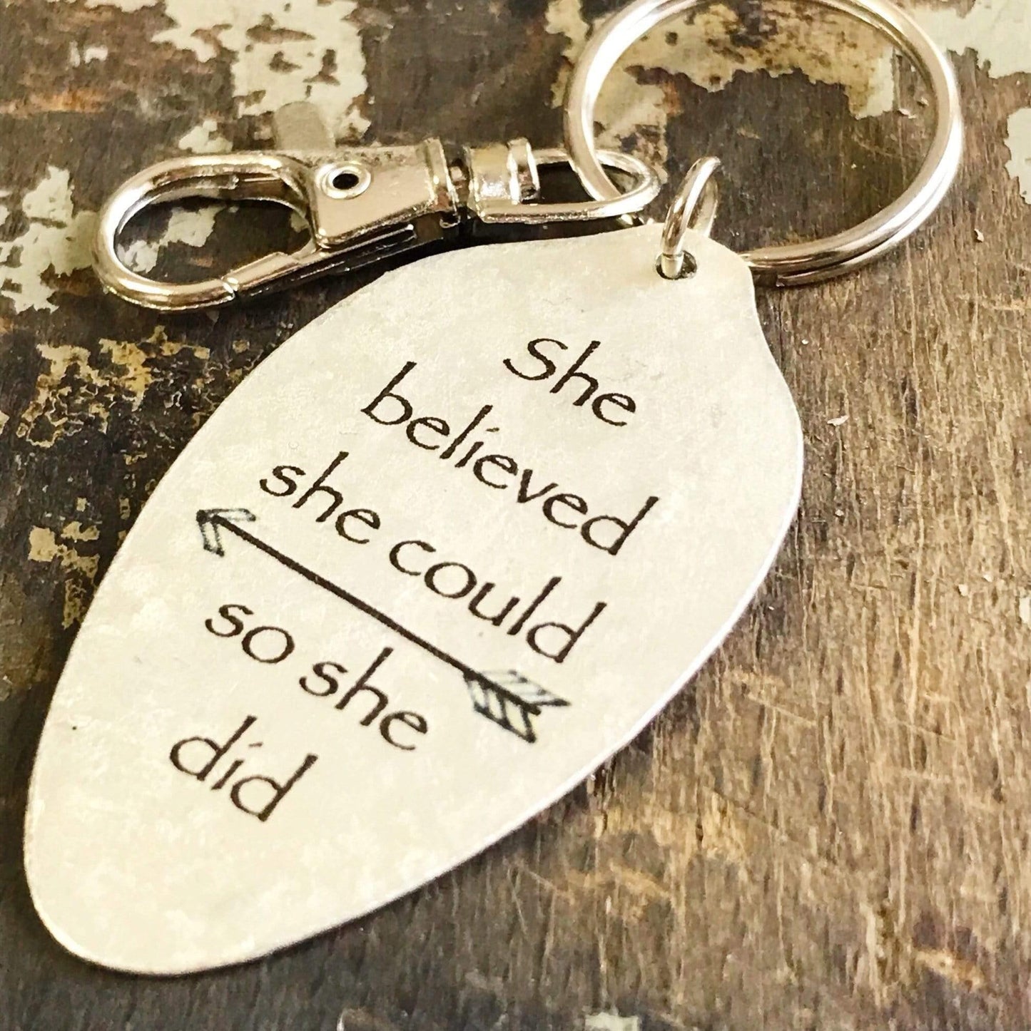 she believed she could kyleemae designs keychain