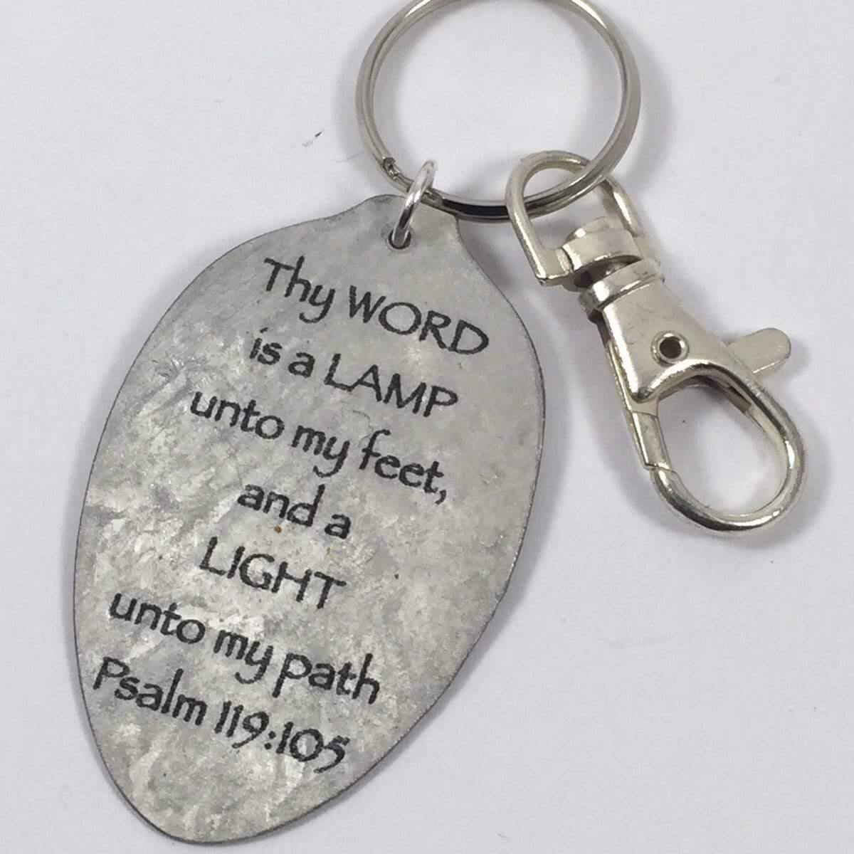 Psalm 119:105 Thy Word is a Lamp unto my feet Scripture Keychain - KyleeMae Designs